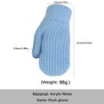 thumbnail image 3 of Women's Striped Knit Mittens, Plush Lined Winter Gloves with Windproof Design, Thickened Thermal Adult Gloves, All-Season Warmth Gloves for Commuters Pink, 3 of 3