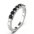 thumbnail image 2 of 1.19ct Round Seven Stone black diamond moissanite Ring 10k White Gold, 2 of 4