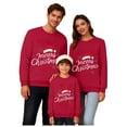 thumbnail image 4 of Linfrsh Family Pajamas Matching Sets Christmas Family Matching Sweatshirt Long Sleeve Cartoon Print Blouse Shirts Trendy O-Neck Xmas Ugly Shirt for Family Red,2XL, 4 of 7