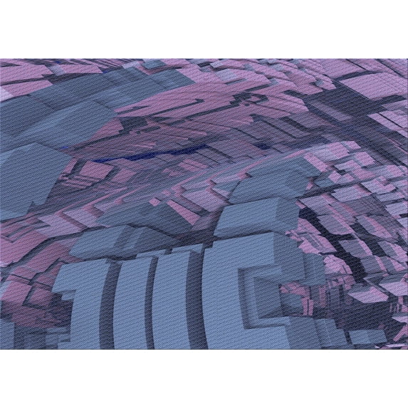 Ahgly Company Indoor Rectangle Patterned Periwinkle Purple Area Rugs, 2' x 3'