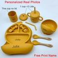 thumbnail image 4 of Personalized Name Baby Feeding Plates Bowl 5Pcs Silicone Tableware Straw Cup Spoon Fork Kids Plate Dishe Newborn Gift Customized, 4 of 7