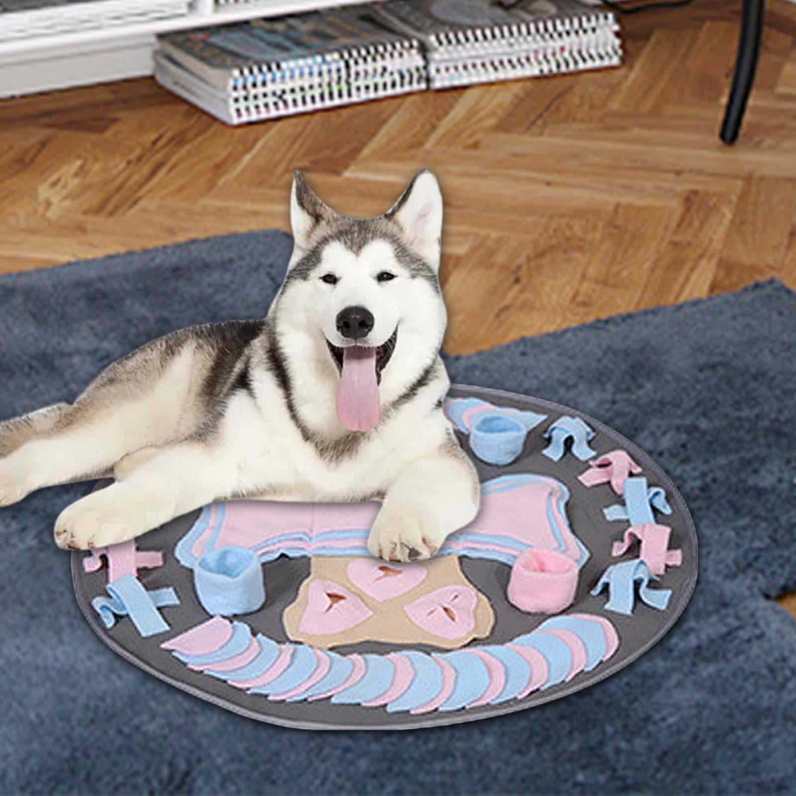 Fzaqwen Cat Dog Sniffing Pads Puzzle Toys Training Nosework Blanket Cushion Use Sniffing Round Pink Blue