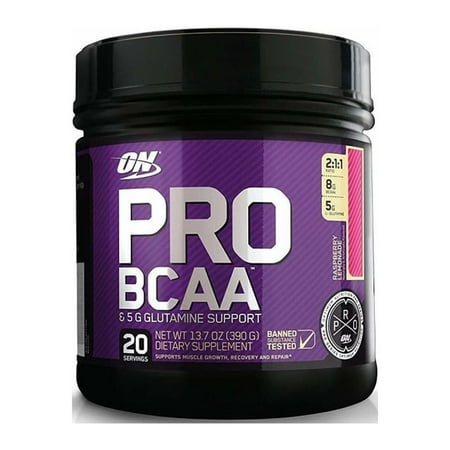 Optimum Nutrition Pro BCAA Powder, Raspberry Lemonade, 20 Servings