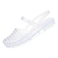 thumbnail image 2 of Samdudou Sandals for Women Casual Closed Toe Sparkly Jelly Mary Janes Hollow Out Woven Style Adjustable Strap Slip On Beach Water Shoes Vacation Travel Summer Essentials, 2 of 9
