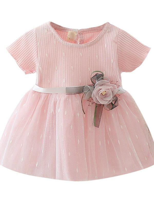 Flower Girl Princess Dress Kid Baby CuTE Party 0-3 Month Tulle Tutu Dresses TOP 