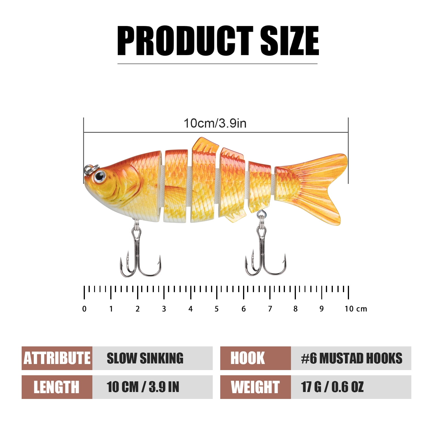 TRUSCEND Swimmax Fishing Lure with BKK Hook， Easy Catch: Wiggling, Vibrating, Rattling with Noise, Heavy-Duty Dyneema Fiber Jointed Swimbait for Bass, Trout, Crappie，Ideal for Family Fishing