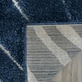 thumbnail image 4 of SAFAVIEH Florida Tabitha Geometric Waves Shag Runner Rug, Dark Blue/Cream, 2'3" x 7', 4 of 6