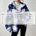 thumbnail image 4 of Eiyaclvo Fuzzy Plaid Jacket for Women Thick Warm Winter Coat Button Down Long Sleeve Collar Fleece Jackets Flannel Shackets with Pocket, 4 of 8
