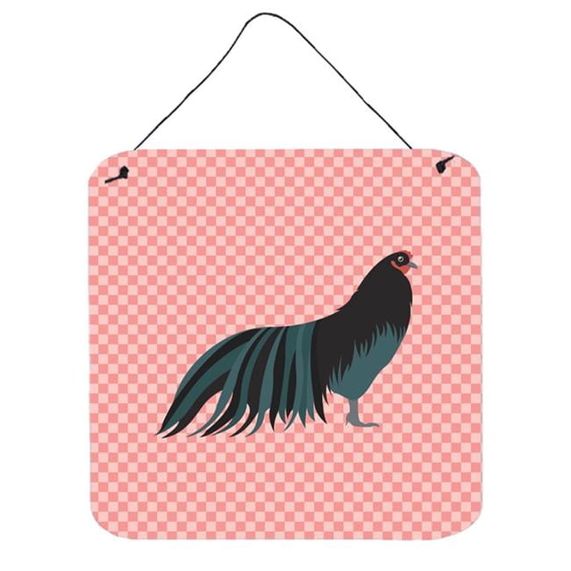 Sumatra Chicken Pink Check Wall or Door Hanging Prints, 6 x 6 in.