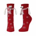 thumbnail image 3 of 4 Pack Holding Hands Socks Christmas Socks for Women Warm Cotton Crew Xmas Socks Christmas Gifts, 3 of 5