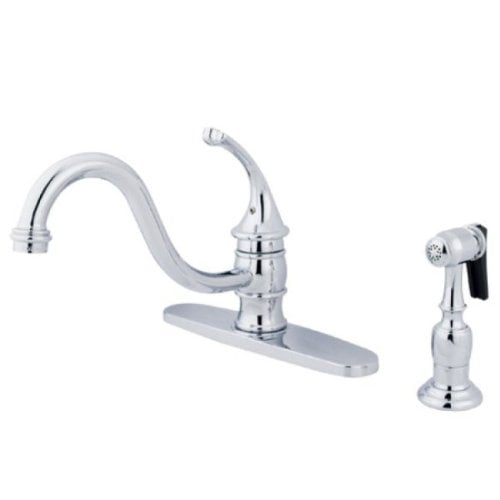 Kingston Brass Robinet de Cuisine 8 Pouces Poignée Unique avec Pulvérisateur en Laiton