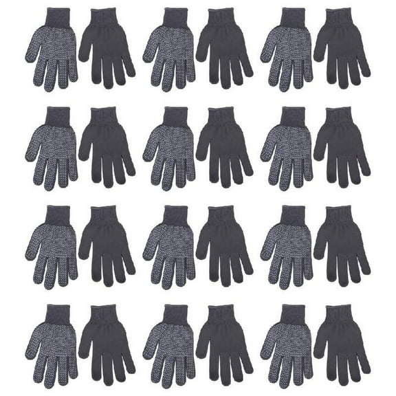 12 Pair Single Sided Working Gloves Polyester Cotton Work Gloves with Grip Dots
