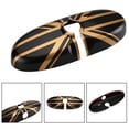thumbnail image 1 of Union Jack UK Flag Rear View Mirror Cover for MINI Cooper R55 R56 R57 Black/Gold, 1 of 11