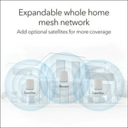 NETGEAR Orbi Whole Home Tri-band WiFi 6 Mesh Network System (RBK663) – Router with 2 Satellite Extenders, Security Features, Coverage up to 6,600 sq. ft., 75 Devices - AX3800 (Up to 3.8Gbps)