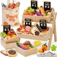 thumbnail image 1 of Juego de comida de madera Toyssa con estante y accesorios, 1 of 9