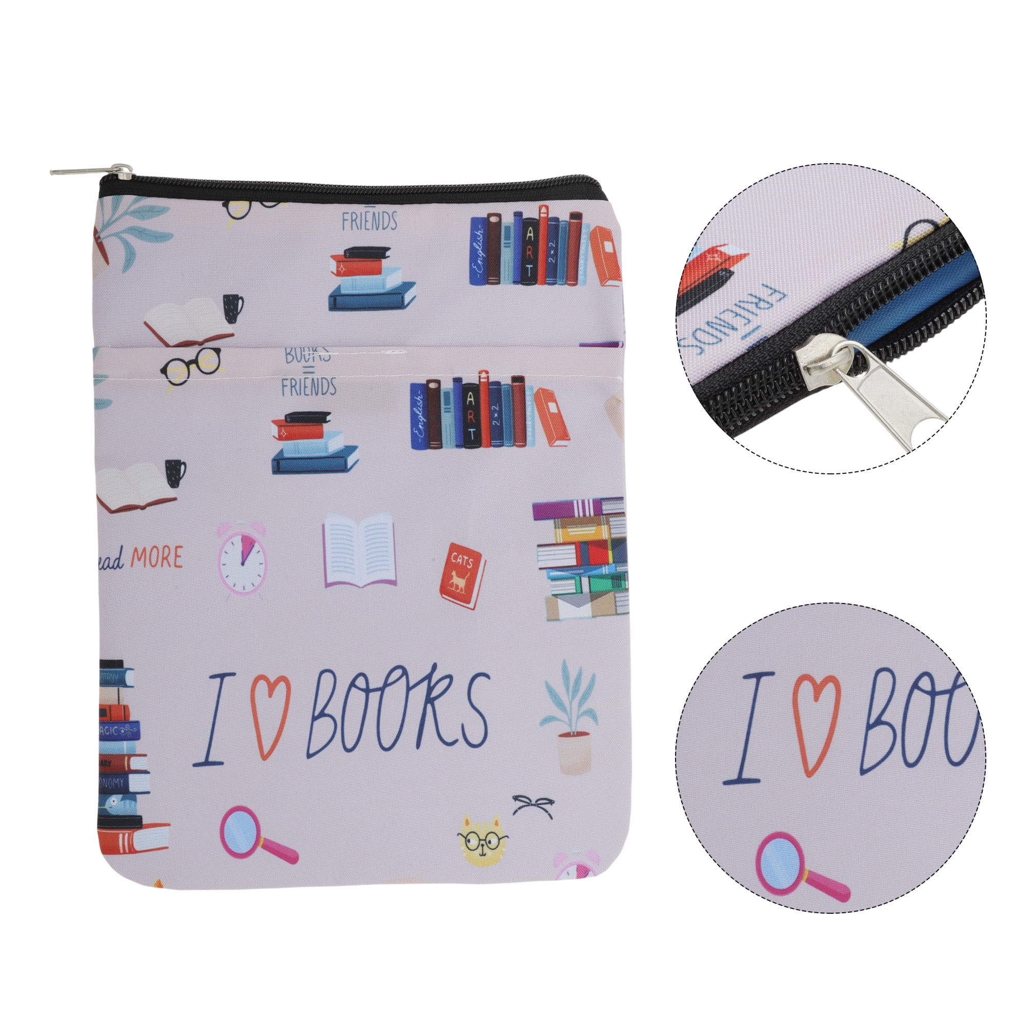 Unique Bargains Book Sleeve Book Covers Book Protector with Zipper Washable Pink