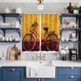 thumbnail image 2 of Bicycles Kitchen Curtains Window Panels, Farmhouse Vintage Vehicle Yellow Broken Walls Insulated Window Treatment Curtain, Grommet Curtains for Bedroom/Living Room/Bathroom, 2 Piece 42"Wx63"L, 2 of 8