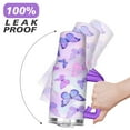 thumbnail image 6 of Watercolor Butterfly Gradient 40 Oz Tumbler with Handle Lid and Straw, Stainless Steel Double Walled Vacuum Insulated Cup, Cute Birthday Gifts Tumbler for Women Men Friends, 6 of 7