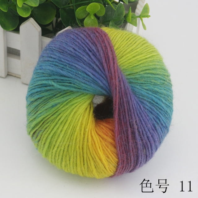 Namzi Paquete de 2 Hilo suave arcoíris 100% lana Hilo degradado multicolor para crochet y tejido Longitud total 180 m × 2, 392 yardas, 100 g, K