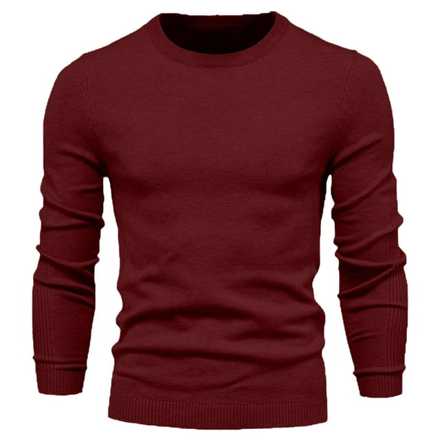 Rbaofujie Chandails en Molleton Garçons Pull Col Rond Couleur Unie Manches Longues Chemise de Base Ample Vin Chandails à Capuchon Garçons