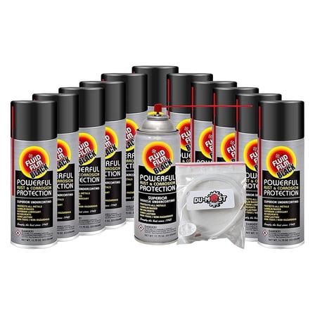 Fluid Film Black Penetrant & Lubricant, 11.75 oz (12 Aerosol Cans) with DU-MOST Extension Wand Kit