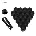 thumbnail image 1 of 20Pcs Voiture Roue Écrou Bouchons Auto Moyeu Vis Couvercle Filetage Conception Anti-Poussière Boulon Jantes Décoration Extérieure Haute Fixation avec un Clip 21mm Noir, 1 of 8