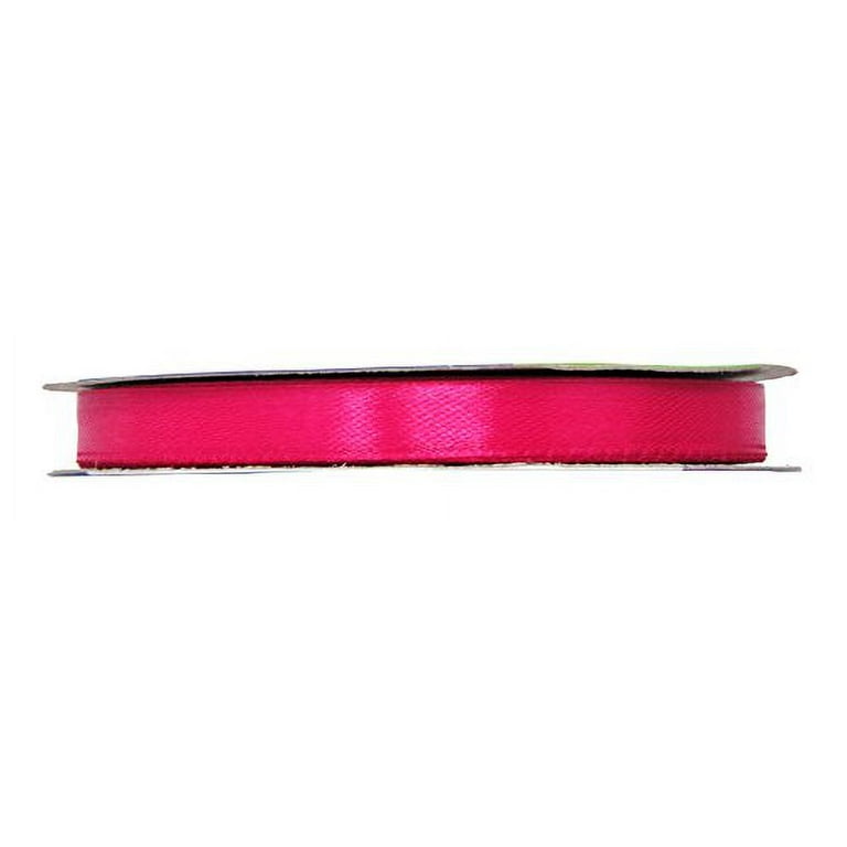 Mandala Crafts Hot Pink Satin Ribbon 3/8 inch Wide for Crafts - Hot Pink Ribbon Satin for Hair - Solid Color Double Faced Satin Ribbon 100 Yards Roll