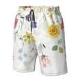 thumbnail image 4 of Rocae Wildflowers for Men's Beach Shorts Casual Elastic Waist Drawstring Summer Beach Shorts,S-3XL-Small, 4 of 6