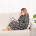 thumbnail image 3 of Football Dot Darkblue Pattern Teens Oversized Sherpa Wearable Blanket Hoodie, Hooded Blanket Sweatshirt with Large Pockets, 3 of 6