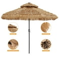 thumbnail image 4 of Autlaycil 9 ft Solar LED Lights Thatched Tiki Umbrellas, Pool, Patio, Beach, 4 of 7