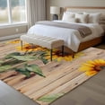 thumbnail image 5 of Summer Sunflower Area&nbsp;Rug 8x10ft Vintage Flower Wooden Board Non-Slip&nbsp;Washable Square&nbsp;Rugs Soft Felt Indoor Floor Mat for Bedroom Kitchen Living Room Bathroom, 5 of 9