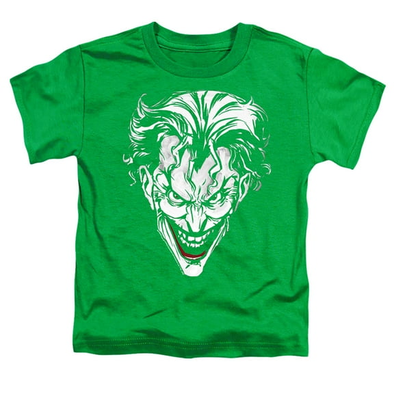 Batman Joker Red On Green Kids T Shirt (4) for Youth Toddler Boys and Girls, Kelly Green