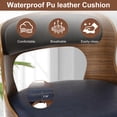 thumbnail image 4 of CRERIYO 26" Swivel Bar Stools Set of 2, Bentwood Counter Height Stools with Upholstered Seat, Wood Legs and Chrome Footrest, Blue, 4 of 6