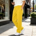 thumbnail image 7 of Baggy Cargo Sweatpants For Men Straight Wide Leg Open Bottom Drawstring Elastic Waist Workout Athletic Joggers Sweat Pants 3XL, 7 of 7