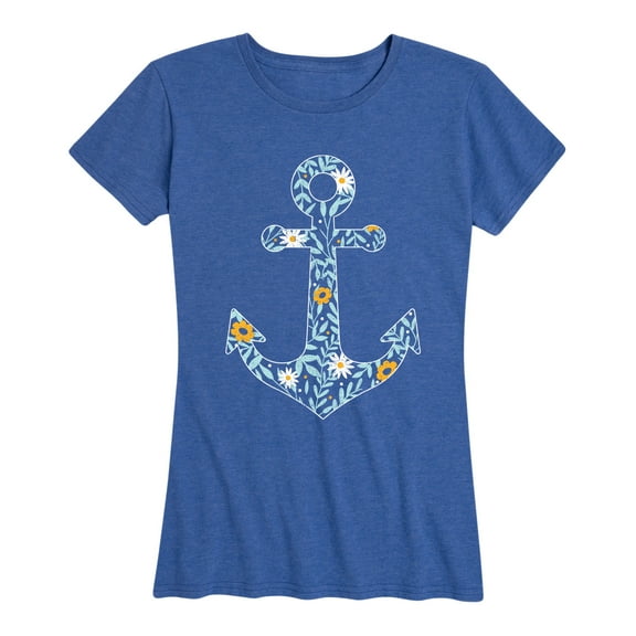 Instant Message - Floral Anchor - Women's Short Sleeve Graphic T-Shirt