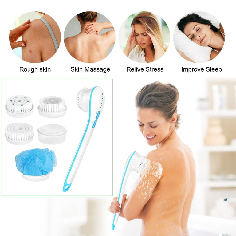 Unique Bargains Curved Handle Soft Bristle Bath Back Deep Clean Brush  Massage Scrub Pink : Target