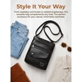thumbnail image 4 of LAVA Women’s Retro Shoulder Bag | Washed Leather Mini Crossbody Purse Adjustable Strap Lightweight Portable Wallet for Daily Use, Travel and Outdoor Activities (Black), 4 of 10