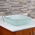 thumbnail image 3 of Elite Frosted Square Tempered Glass Flat Bottom Bathroom Vessel Sink Bowl with Chrome Pop-up Drain - 1502+P01C, 3 of 5
