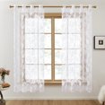 thumbnail image 2 of Deconovo Sheer Curtains Voile Grommet Curtains for Bedroom 52"x72". 2 Panels, Flower Pattern, 2 of 6