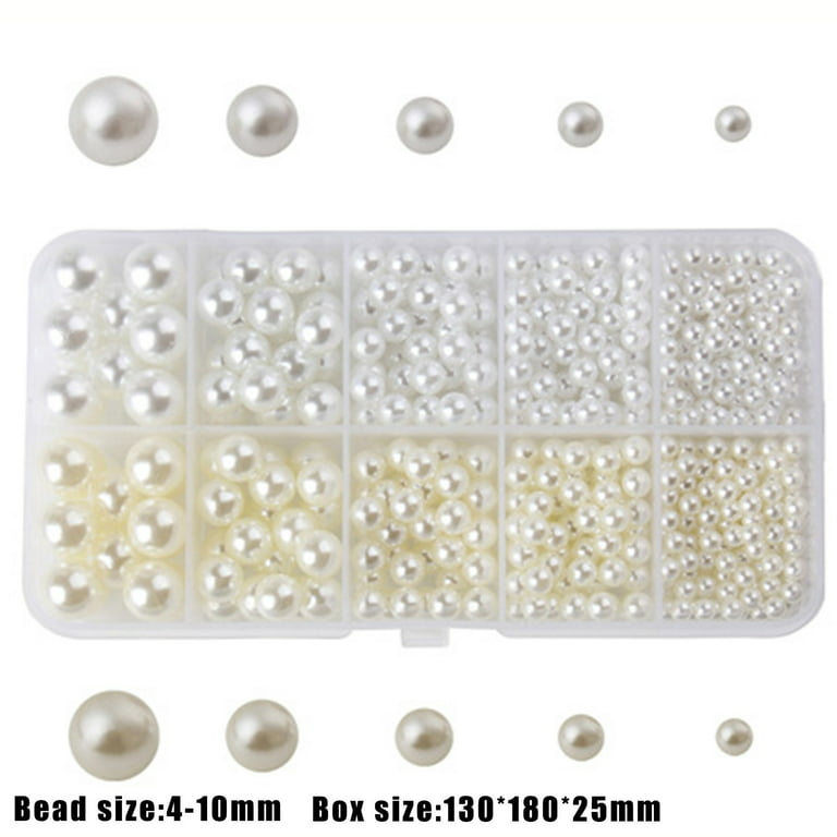 GIRLYZ Attire White Pearls Craft Beads (10MM) Loose Pearls with Holes for  Bracelet Necklace Jewelry Making 