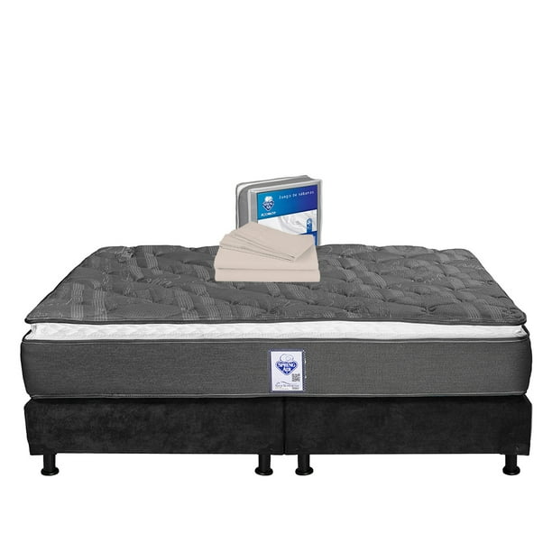 Colchón King Size Spring Air Aries + Box + Juego de Sábanas