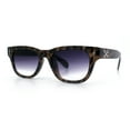 thumbnail image 4 of Gentlemans Cross Bone Dagger Emblem Horn Rim Plastic Retro Sunglasses Brown Leopard - Smoke, 4 of 6