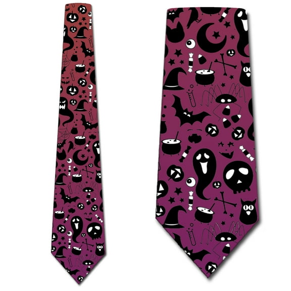 Halloween Ties Mens Holiday Pumpkin Ghost Necktie by Three Rooker