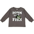 thumbnail image 3 of Inktastic Born to Fish Boys or Girls Long Sleeve Toddler T-Shirt, 3 of 5