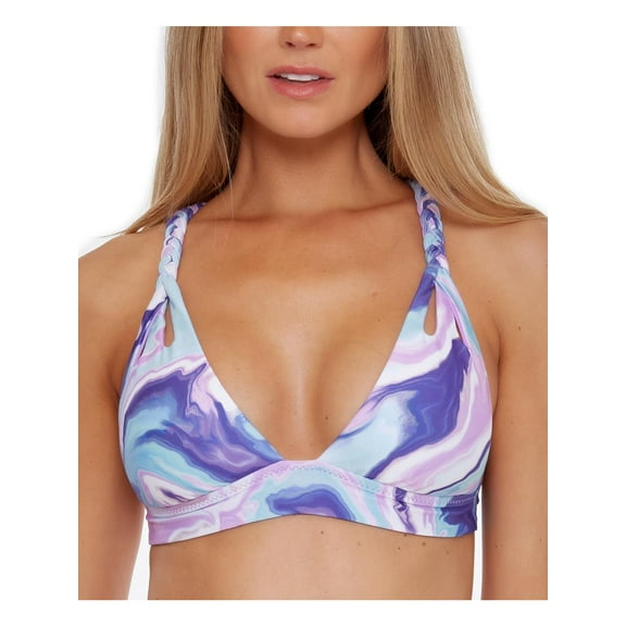 Becca by Rebecca Virtue Womens Printed Braided Bikini Swim top