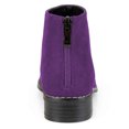 thumbnail image 3 of YDN Women Comfort Block Low Heels Ankle Bootie Peep Toe Pumps Versatile Suede Flats Shoes with Back Zipper Daily Size 4 Purple, 3 of 5