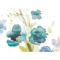 thumbnail image 2 of Loreth, Lanie 14x11 Gold Ornate Wood Framed with Double Matting Museum Art Print Titled - Blue Watercolor Modern Poppies I, 2 of 4