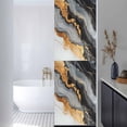 thumbnail image 3 of Black Golden Window Privacy Film, Marble Aesthetics Modern Ink Painted Static Cling UV Sun Blocking Heat Control Window Tint Day and Night, Non-Adhesive One Way Windows Privacy Cover 17.7''x78.7'', 3 of 7