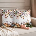 thumbnail image 2 of Fall Outdoor Waterproof Pillow Covers, Thanksgiving Pumpkins Weeping Maple Leaf Decorative Square Throw Pillowcase Sofa Cushion Sham for Patio/Couch/Chair, 24"x24" 2 Pack, 2 of 8