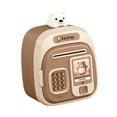 thumbnail image 3 of Alcancía para niños y niñas, caja de seguridad, caja automática con rollo y cerradura con contraseña. Marrón, 3 of 9